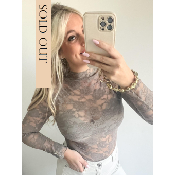 3410 Lace Blouse Taupe