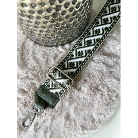 2724 Tassenriem Zilver.Kakigroen