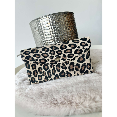 3162 Portefeuille Groot Suede Leopard