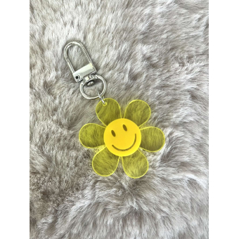 3336 Sleutelhanger Smiley Flower Geel