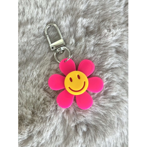 3340 Sleutelhanger Smiley Flower Roze 3340 Sleutelhanger Smiley Flower Roze