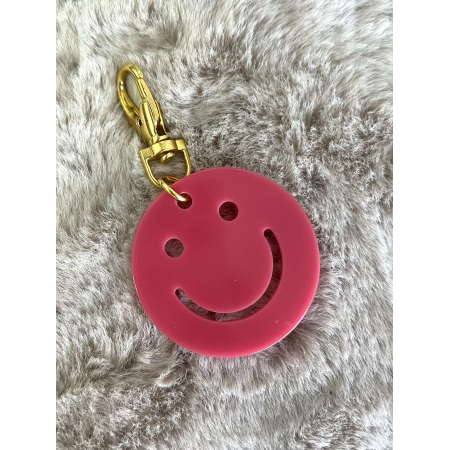 3341 Sleutelhanger Smiley Roze 3341 Sleutelhanger Smiley Roze