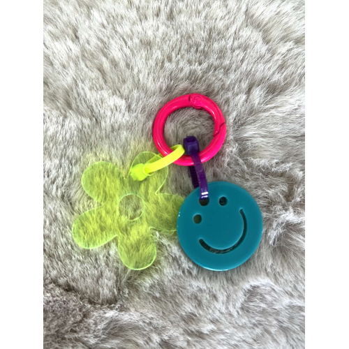 3348 Sleutelhanger Neon Blauw.Geel