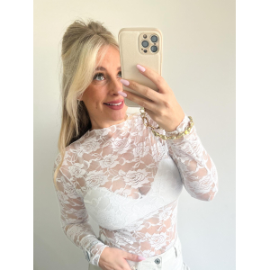 3412 Lace Blouse Wit 3412 Lace Blouse Wit