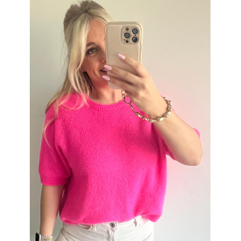 3432 Trui Beau Neon Roze (Baby Alpaca)