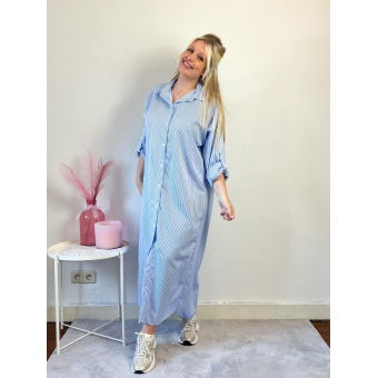 3448 Hemdjurk Stripes Blauw