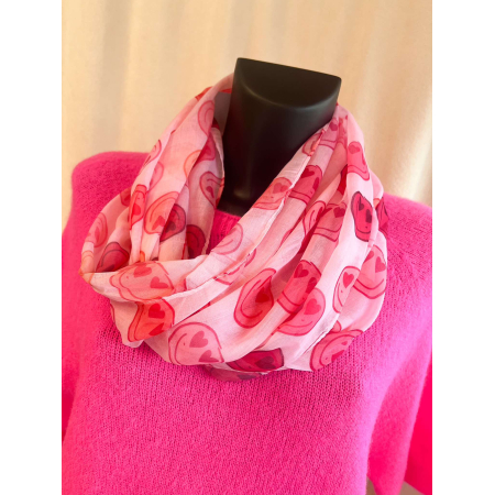 3452 Sjaal Smiley Roze 3452 Sjaal Smiley Roze