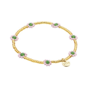 54546Mix06 Armband Flowers Summer Lichtroze
