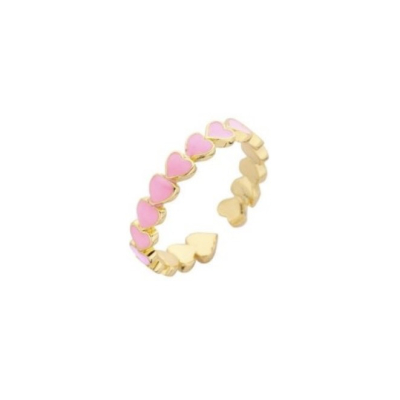 7209Mix04 Ring Biba Hartjes Roze