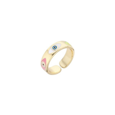 7214Mix02 Ring Biba Evil Eye Multicolor