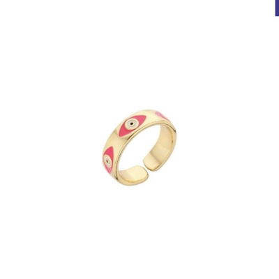 7214Mix04 Ring Biba Evil Eye Neon Roze