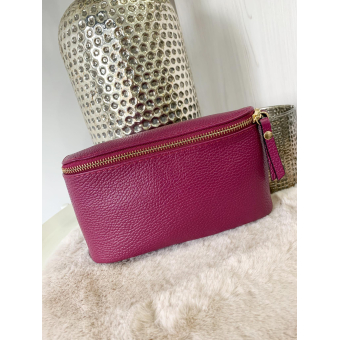 1342 Tas Nina Leder Bordeaux (Rits Goud)