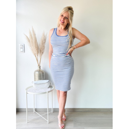 2143 Jurk Elise Stripes Blauw 2143 Jurk Elise Stripes Blauw
