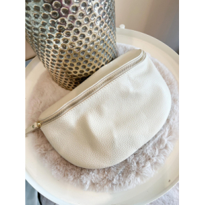 2292 Tas Mila Leder Ecru (Rits Goud) 2292 Tas Mila Leder Ecru (Rits Goud)
