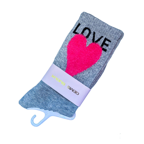 2942 Sokken Love Grijs