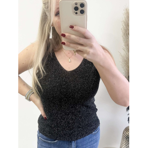3209 Top Bibi Glitter Zwart