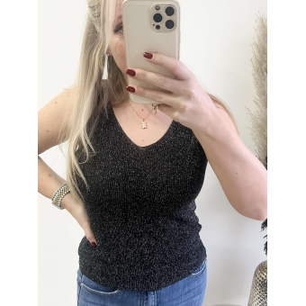 3209 Top Bibi Glitter Zwart