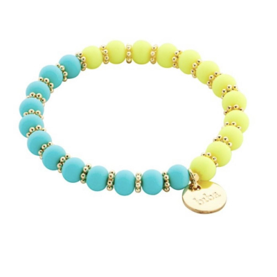 54633mix10 Armband Add Some Neon Geel.Turquoise