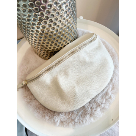 2292 Tas Mila Leder Ecru (Rits Goud) 2292 Tas Mila Leder Ecru (Rits Goud)