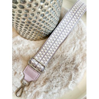 2389 Tassenriem Zilver.Lila