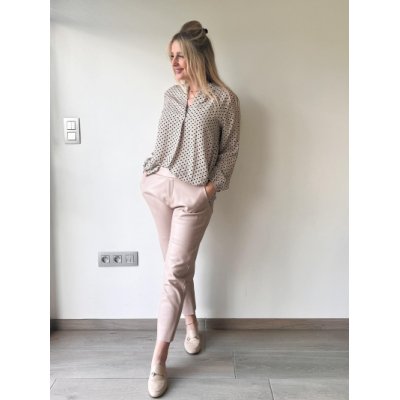 2902 Leatherlook broek beige