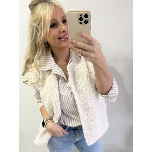 3098 Teddy Vest Wit