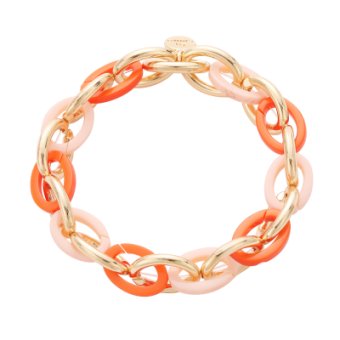 ACE33-33 Armband Schakel Goud.Oranje