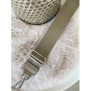 1135 Tassenriem Zilver.Taupe 