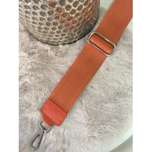 1219 Tassenriem Zilver.Oranje