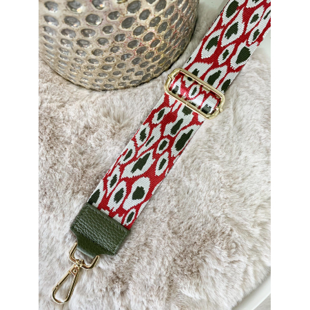 1436 Tassenriem Goud.Kaki Leopard 1436 Tassenriem Goud.Kaki Leopard
