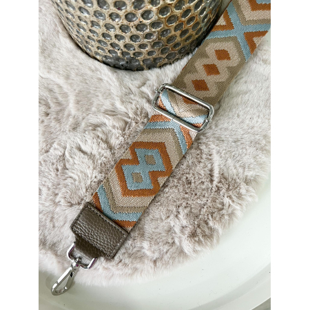 1969 Tassenriem Aztec Zilver.Taupe 1969 Tassenriem Aztec Zilver.Taupe
