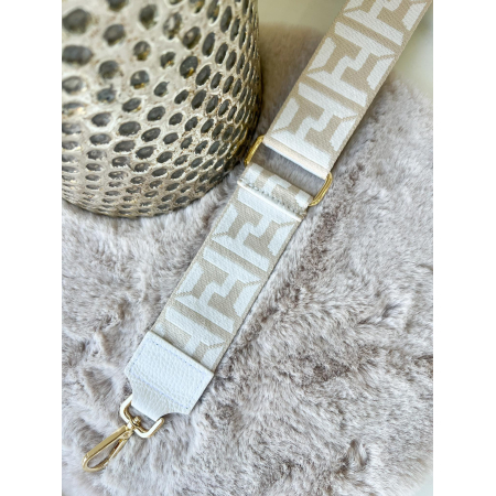 2439 Tassenriem Goud.Wit 2439 Tassenriem Goud.Wit