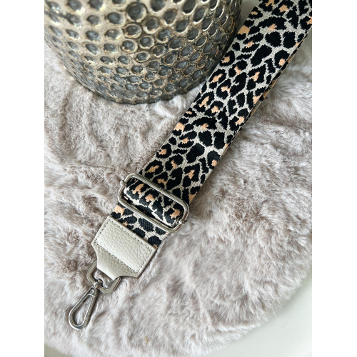 2721 Tassenriem Zilver.Ecru