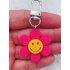 3340 Sleutelhanger Smiley Flower Roze