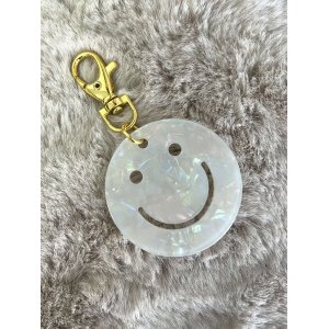 3342 Sleutelhanger Smiley Wit