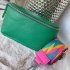 415 Tas Nina Leder Groen (Rits Zilver)