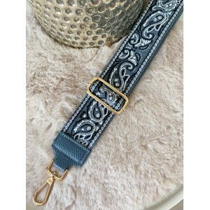 677 Tassenriem Goud Paisley.Jeansblauw 677 Tassenriem Goud Paisley.Jeansblauw