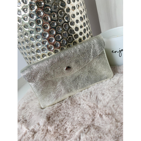 3159 Portefeuille Groot Leder Metalic Goud 3159 Portefeuille Groot Leder Metalic Goud
